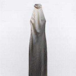 NWT - Zara - satin effect striped dress size small